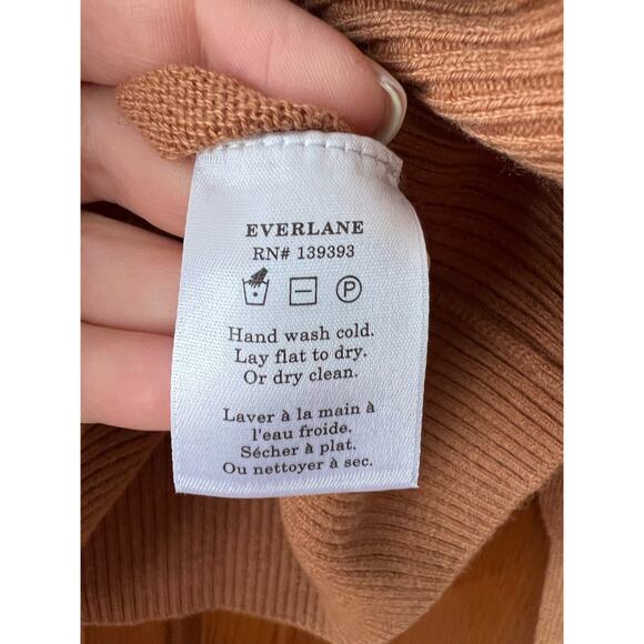 NWT Everlane Women's Luxe Merino Wool Half-Zip Sweater Tawny Brown Size S - Picture 8 of 11